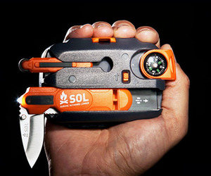 SOL Origin survival kit hold in hand